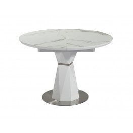 Стол обеденный (трансформер) DIAMOND (110-140) (мрамор стекло)